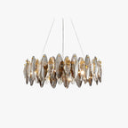 Kristy Crystal Chandelier LED Elliptical Glass/Metal Gold Living Room