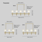 Kristy Design Ball Glass/Metal Pendant Light Gold White