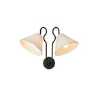 Walter Wall Lamp Double White Cone Shades Fabric