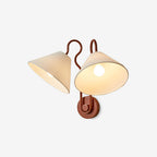Walter Wall Lamp Double White Cone Shades Fabric