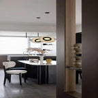 Imirila Disc Shaped Glass  Alabaster Pendant Light