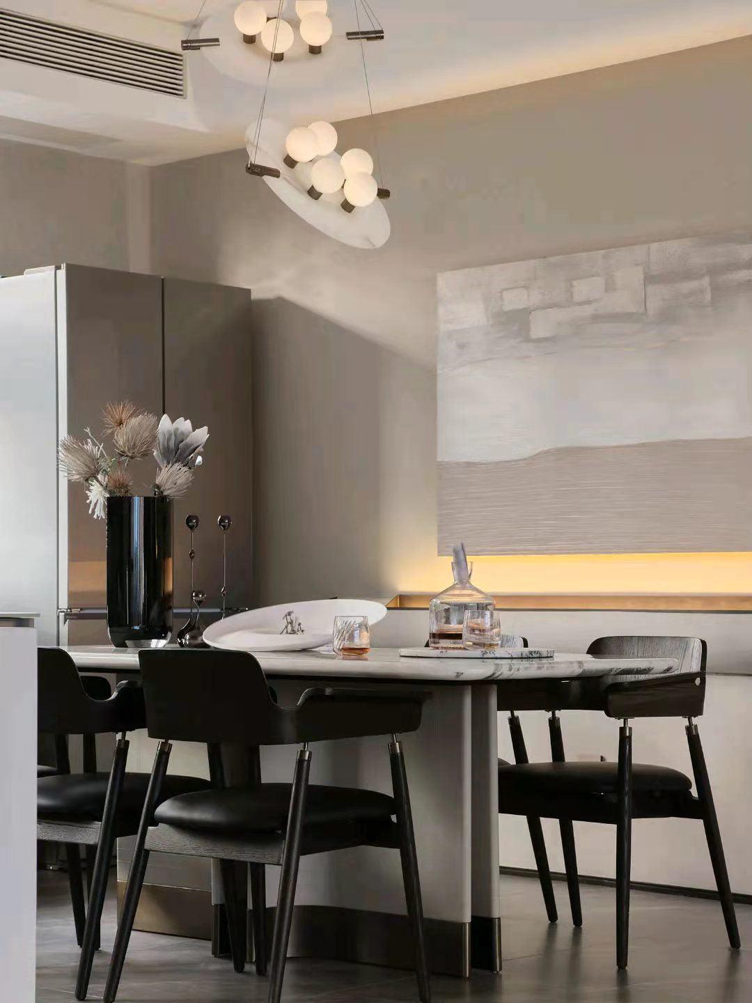 Imirila Disc Shaped Glass  Alabaster Pendant Light