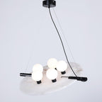 Imirila Disc Shaped Glass  Alabaster Pendant Light