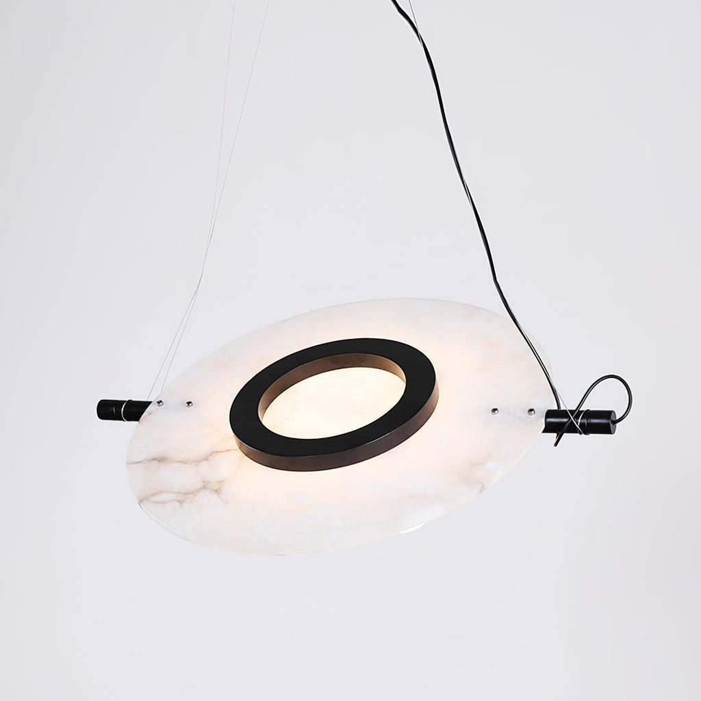 Imirila Disc Shaped Glass  Alabaster Pendant Light
