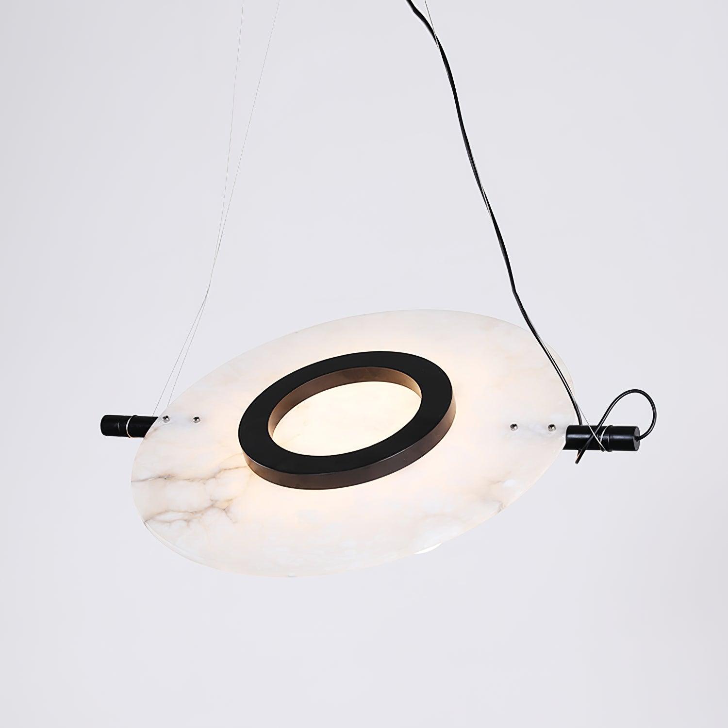 Imirila Disc Shaped Glass  Alabaster Pendant Light