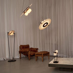 Imirila Disc Shaped Glass  Alabaster Pendant Light
