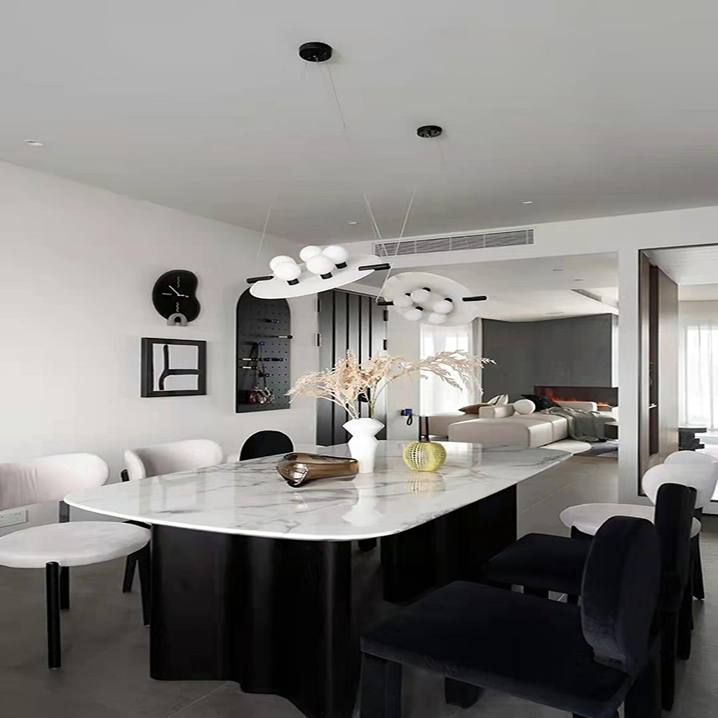 Imirila Disc Shaped Glass  Alabaster Pendant Light