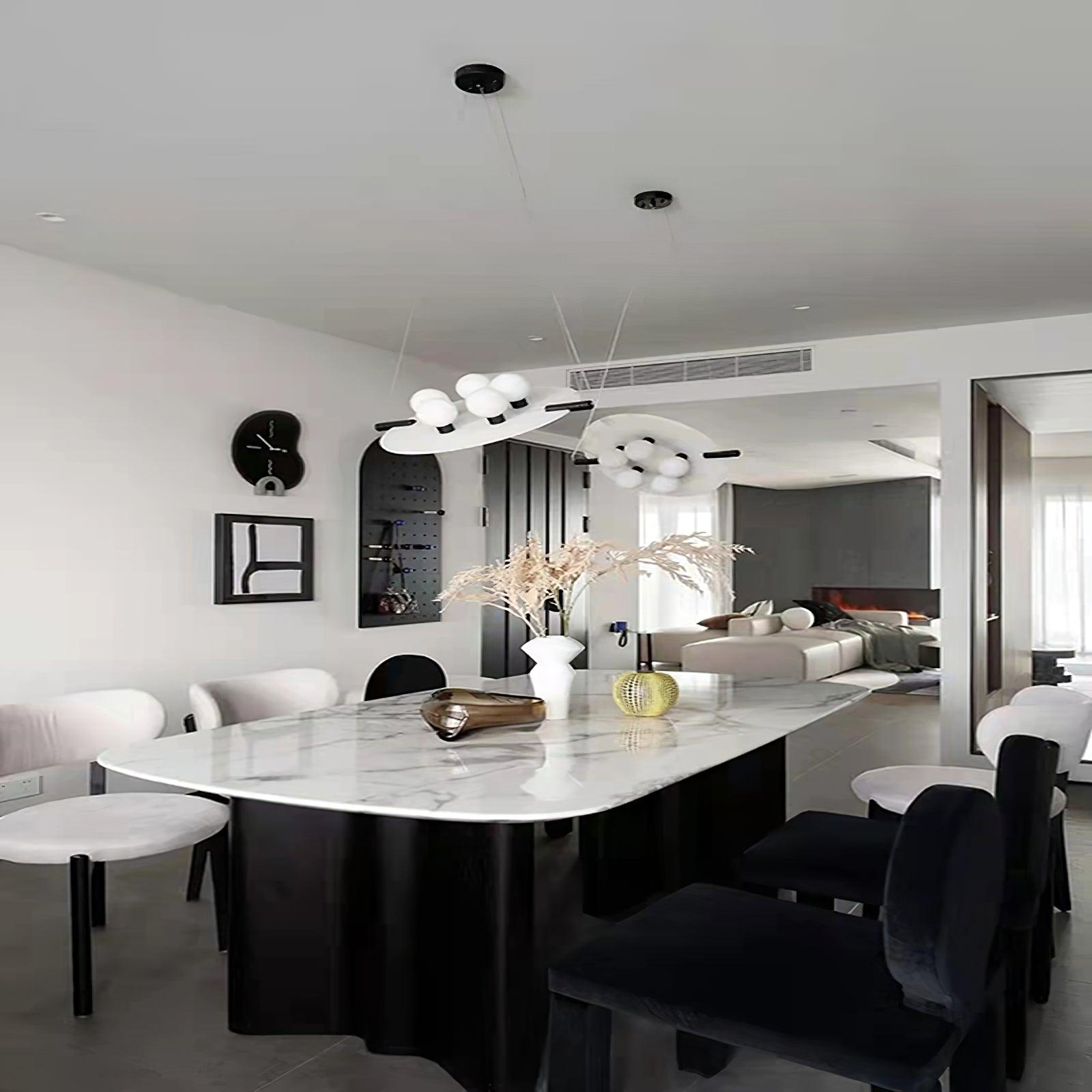 Imirila Disc Shaped Glass  Alabaster Pendant Light