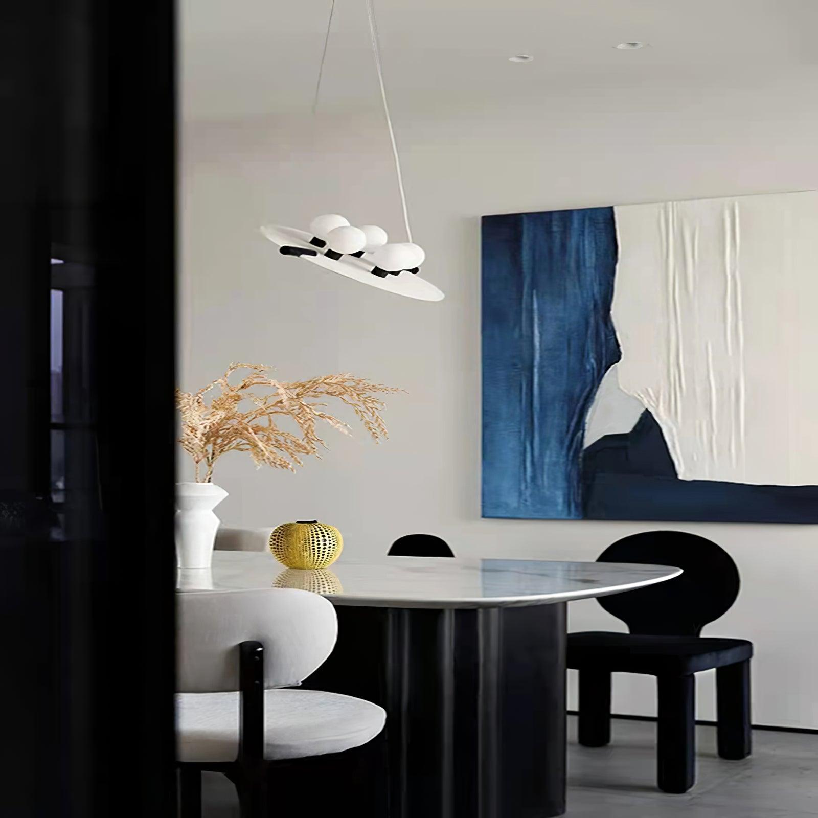 Imirila Disc Shaped Glass  Alabaster Pendant Light