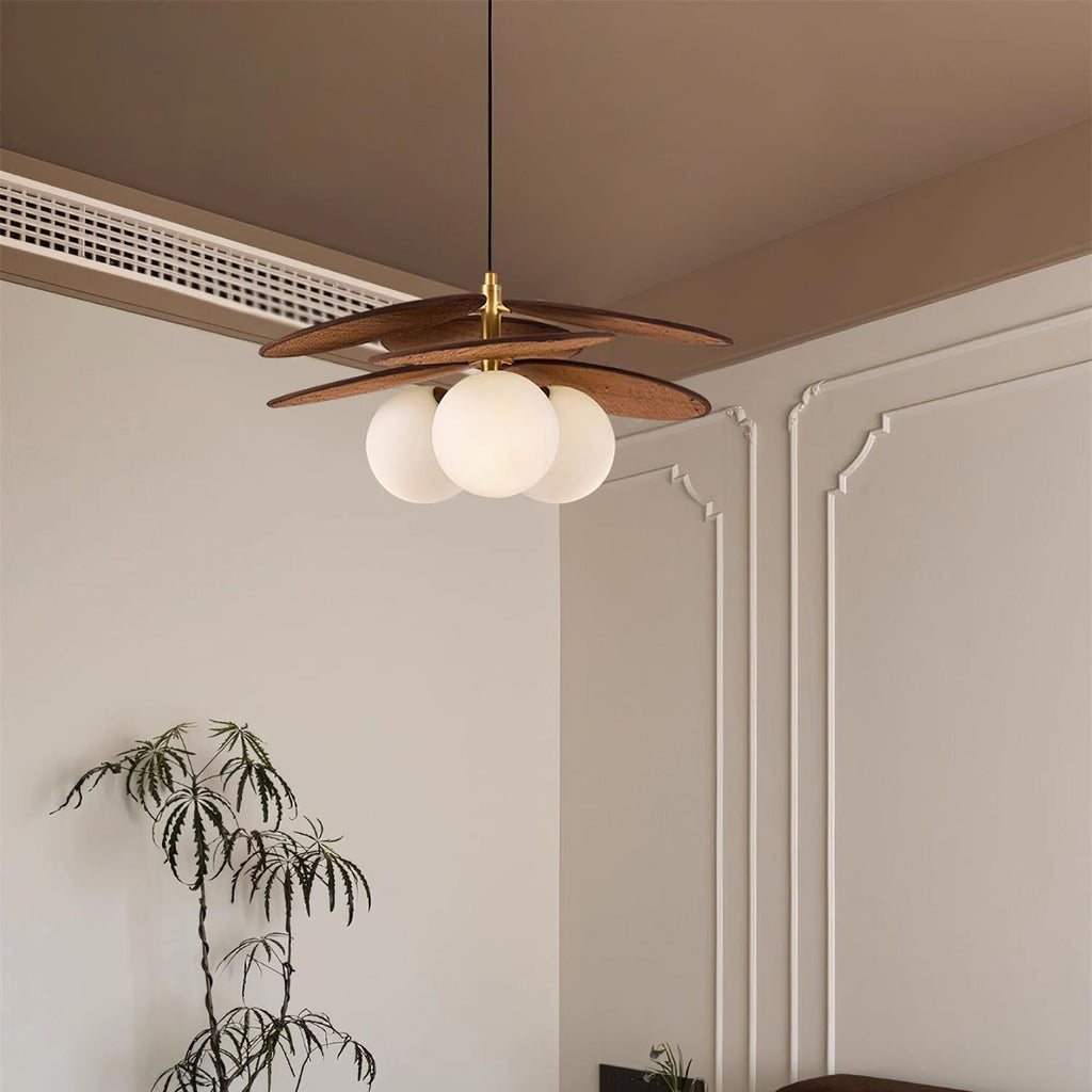 Florin Wooden Petal Pendant Light