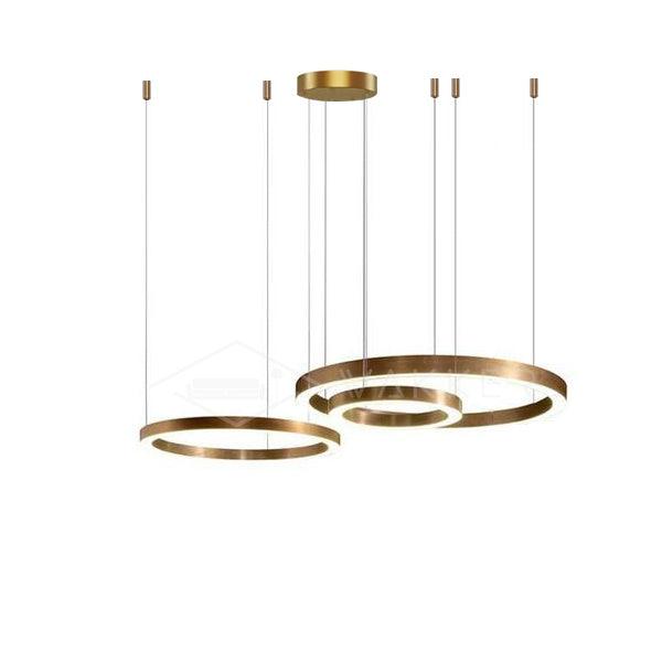 Arisha Modern LED Metal Large Multi Ring Adjustable Living/Dining Room Pendant Light, Gold