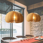 Muto Pumpkin Pendant Light, Wood