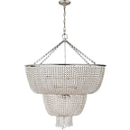 Silva Vintage LED Pendant Light White/Clear Dining/Living Room Metal&Crystal