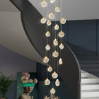 Kristy Luxury Circular Ripple Round Crystal Golden Chandelier