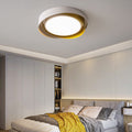 Arisha Modern Geometric Metal/ Flush Mount Ceiling Light, White/Gold