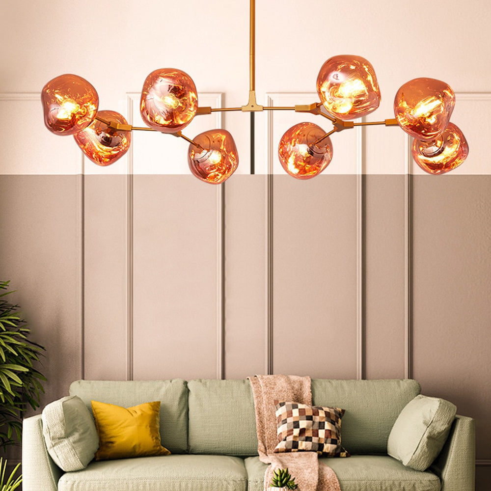 Arisha Modern Globe Lava 3 Pendant Light Fixture