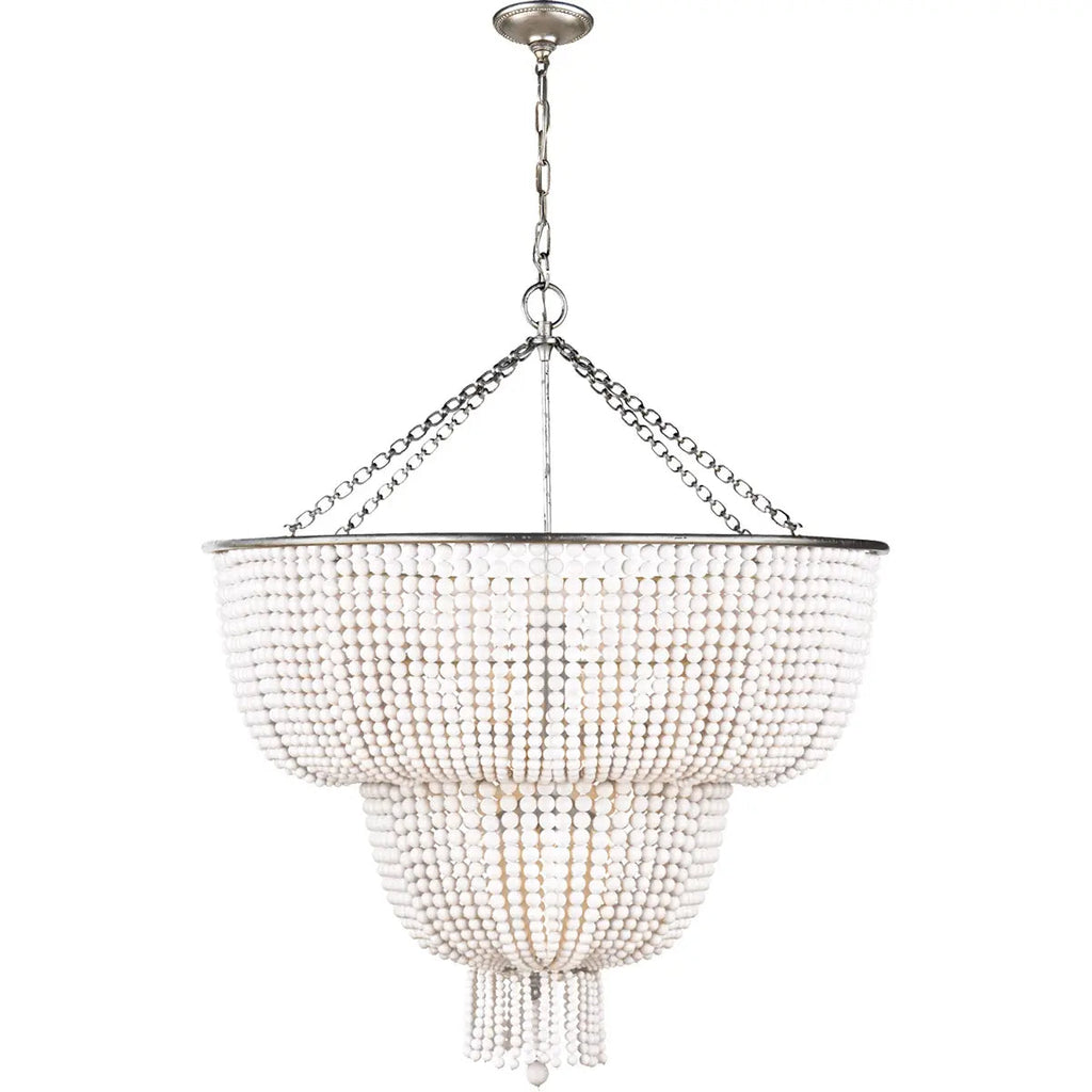 Silva Vintage LED Pendant Light White/Clear Dining/Living Room Metal&Crystal
