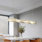 Kristy Crystal Sliver and Gold Pendant Light, Stainless Steel