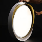Arisha Modern Geometric Metal/ Flush Mount Ceiling Light, White/Gold