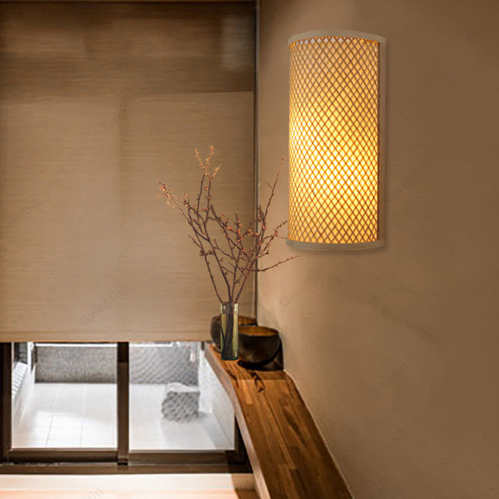 Muto Led Wall Mounted Bedside Lamp, Rattan/, Bedroom
