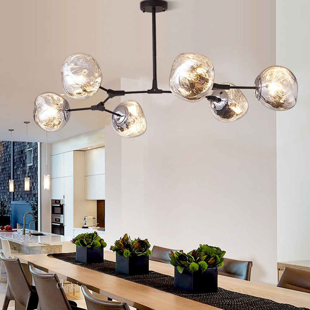 Arisha Modern Globe Lava 3 Pendant Light Fixture