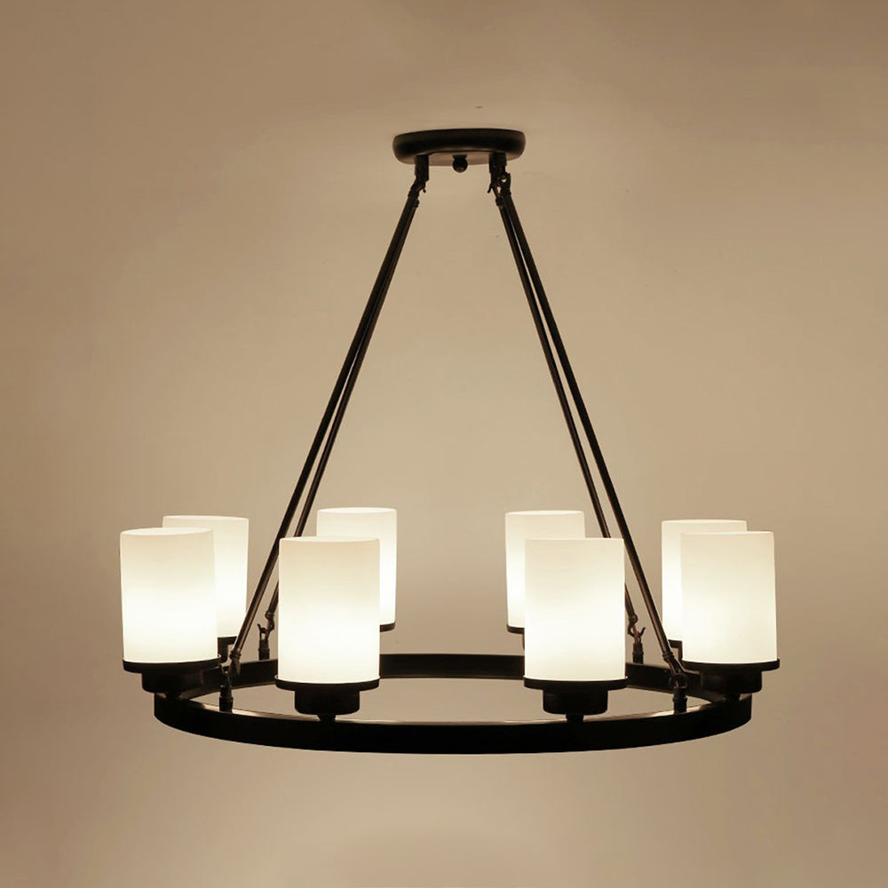 Silva Retro Black Metal/Glass Chandelier for Living Room