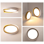 Arisha Modern Geometric Metal/ Flush Mount Ceiling Light, White/Gold