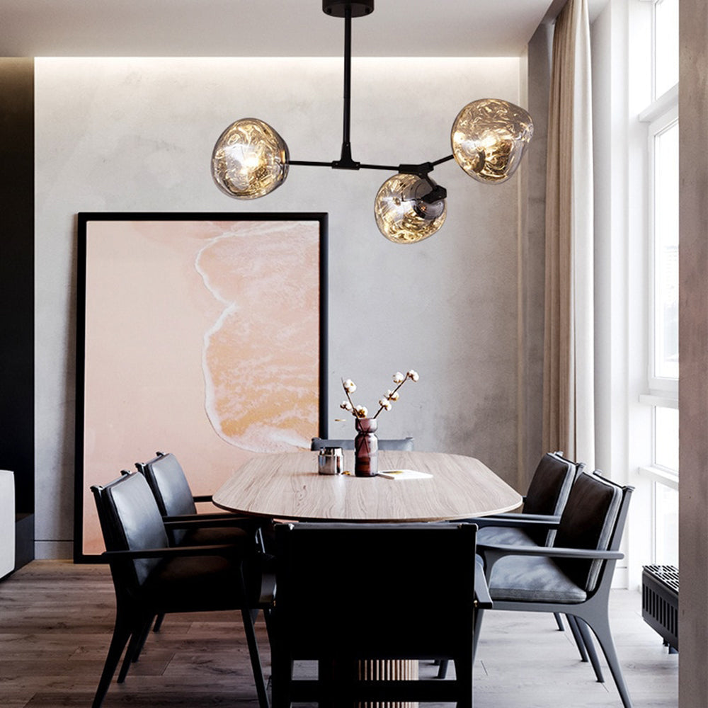 Arisha Modern Globe Lava 3 Pendant Light Fixture