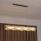 Kristy Crystal Sliver and Gold Pendant Light, Stainless Steel