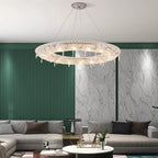 Kristy Luxury Round Crystal Pendant Light for Living Room/Dining Room