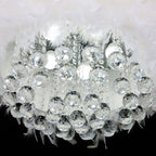 O'Moore Modern Luxury Round Chandelier, Feather/Crystal, White