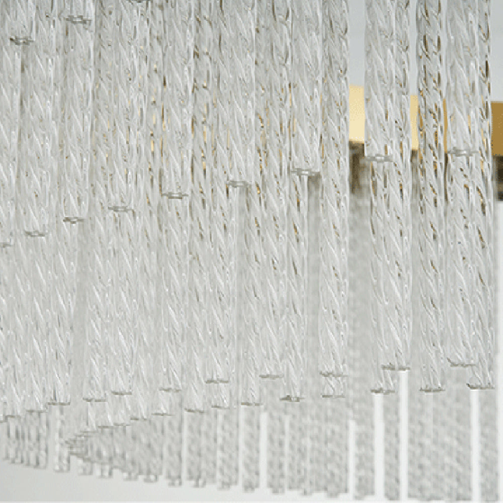 Kristy Modern Spiral Crystal Ring /Rectangle Chandelier, Gold