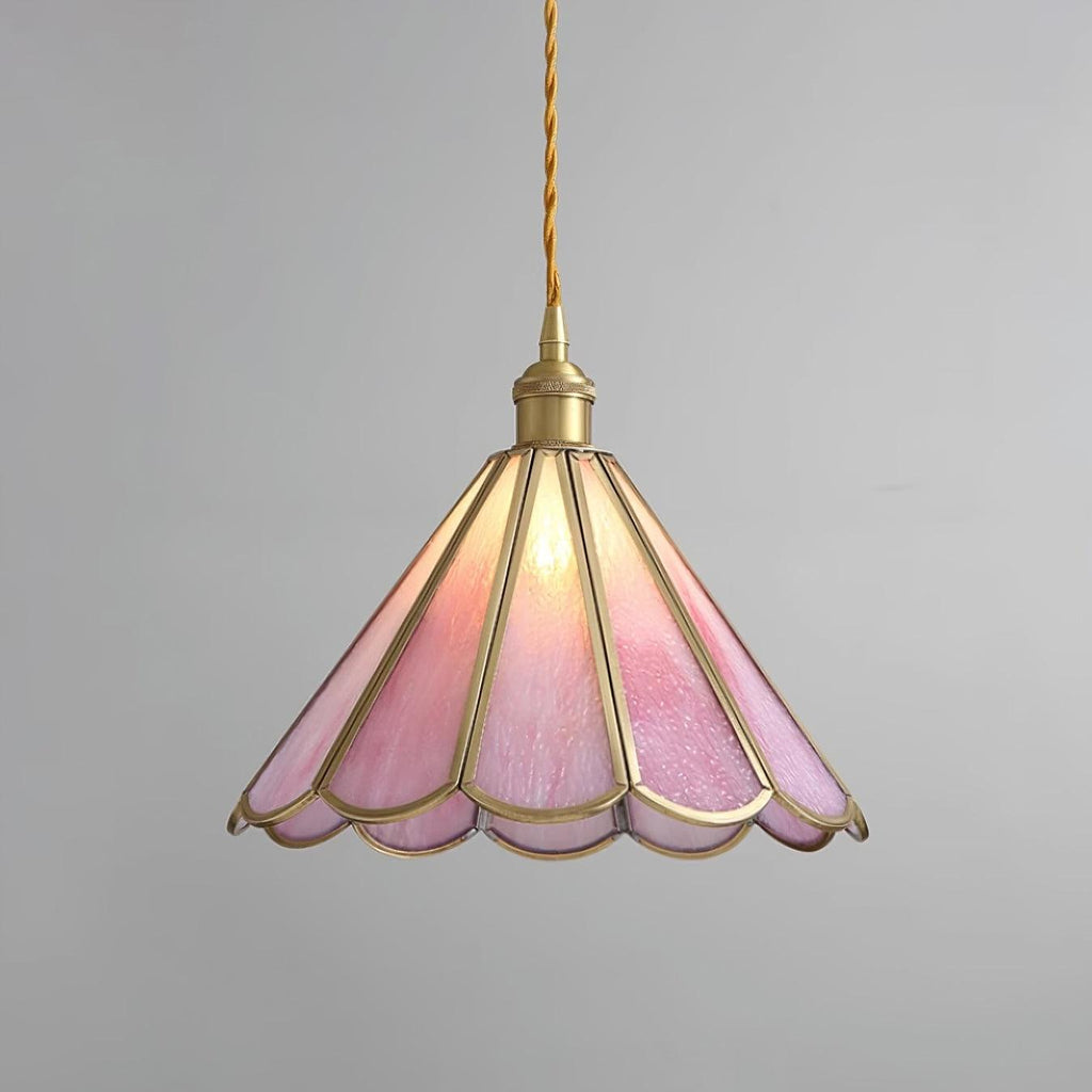 Lione Pink Stained Glass Pendant Light