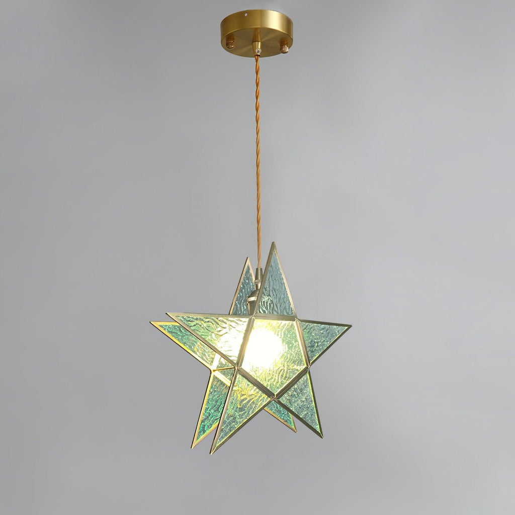 Lione Pink Stained Glass Pendant Light