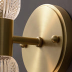 Evania Brass and Textured Glass Double Light Wall Sconce