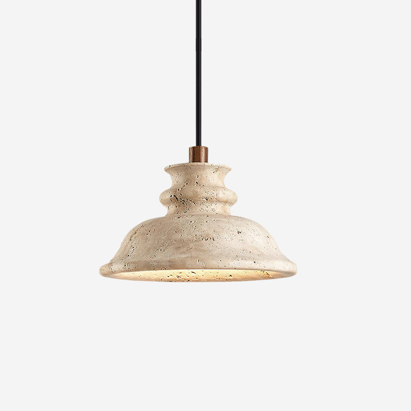 Ritta Pendant Lamp Sculpted Travertine Shade