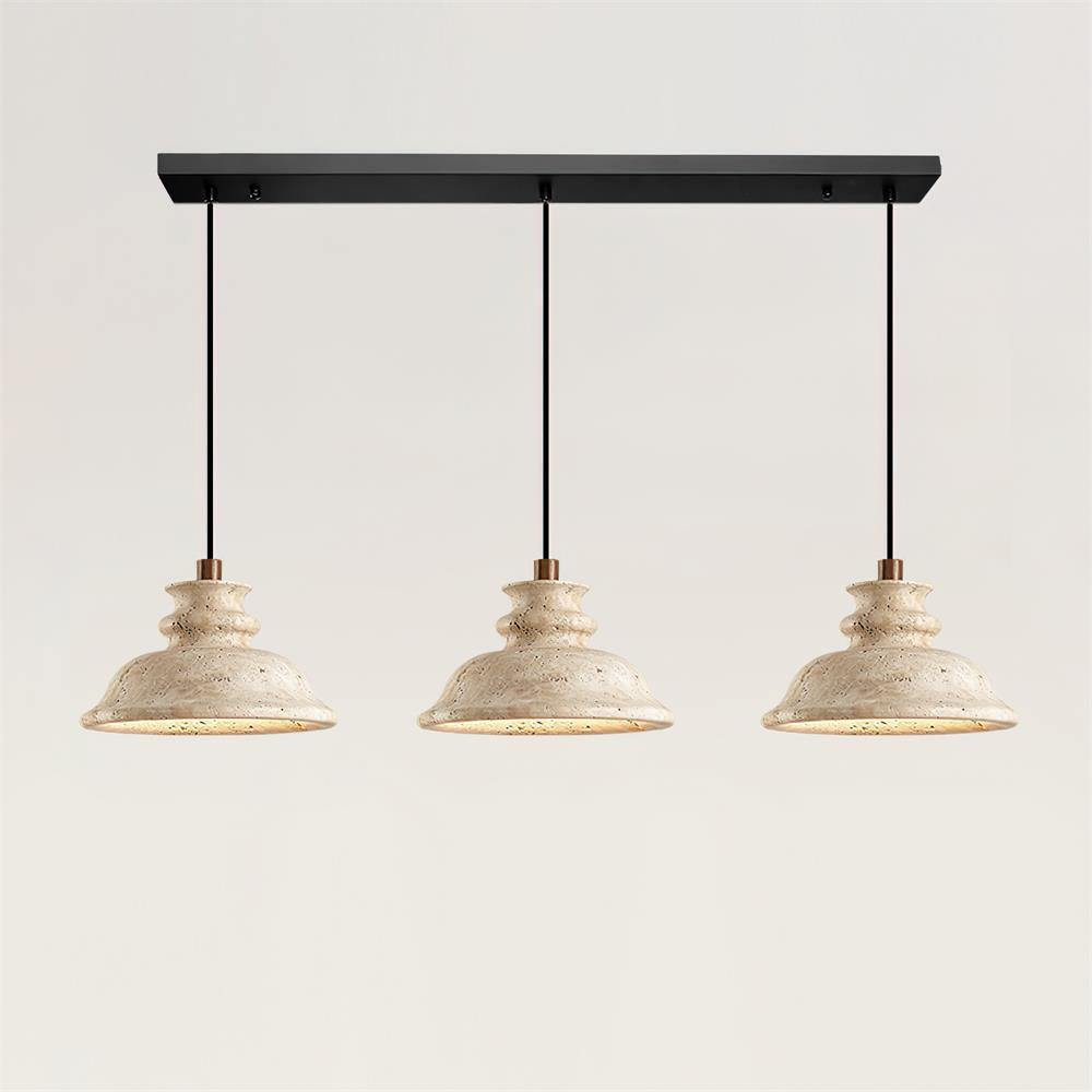 Ritta Pendant Lamp Sculpted Travertine Shade