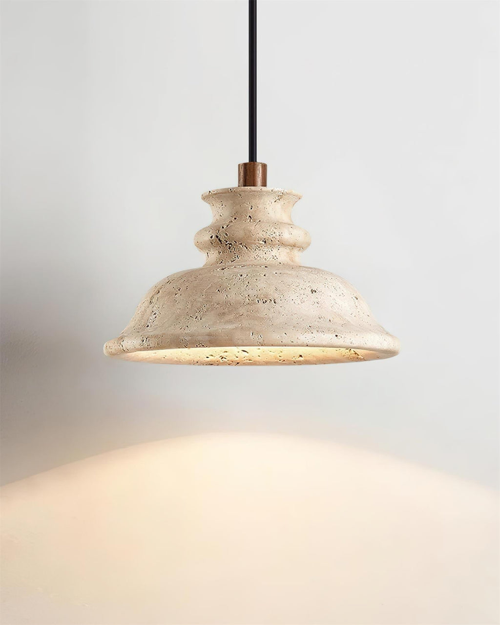 Ritta Pendant Lamp Sculpted Travertine Shade
