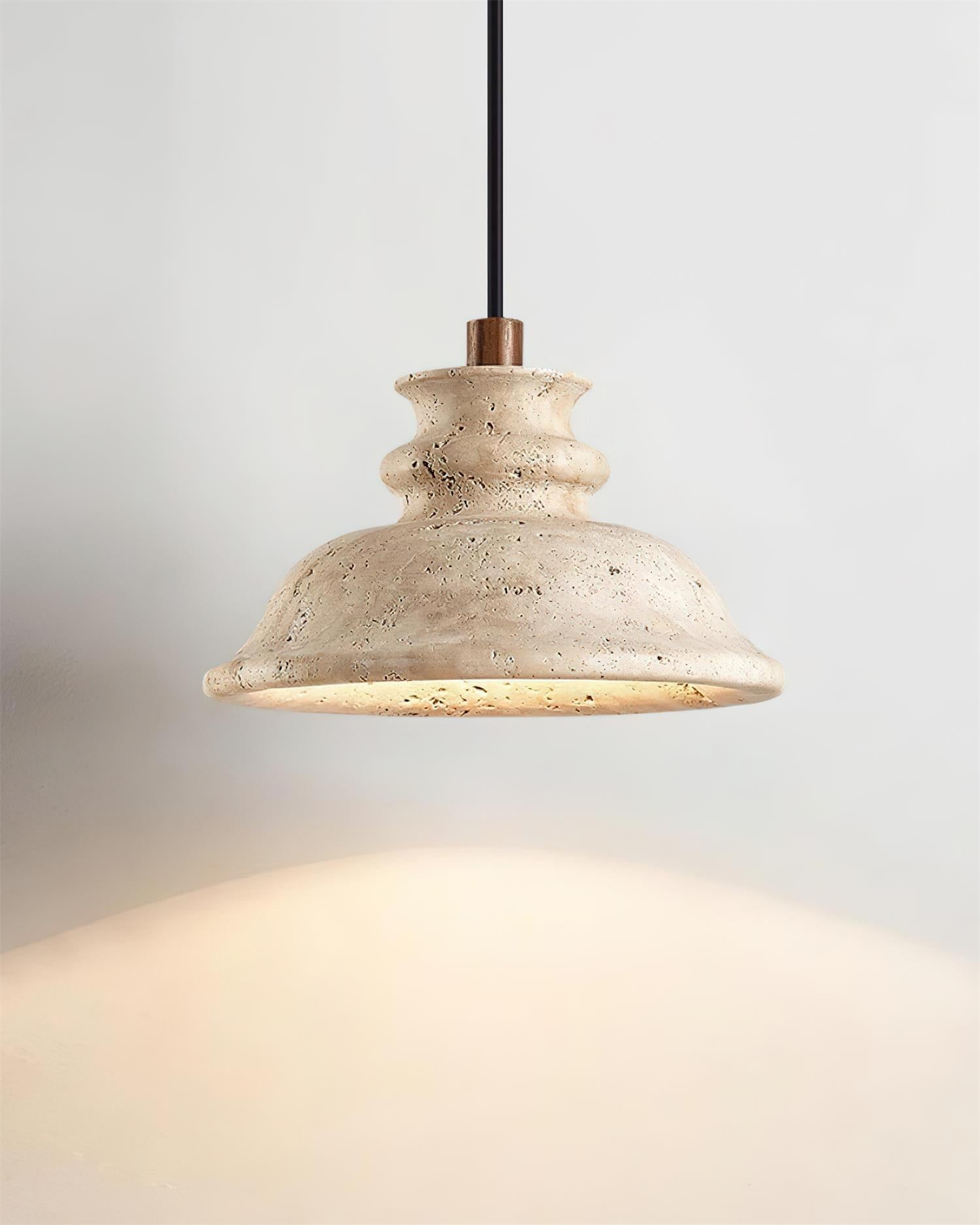 Ritta Pendant Lamp Sculpted Travertine Shade