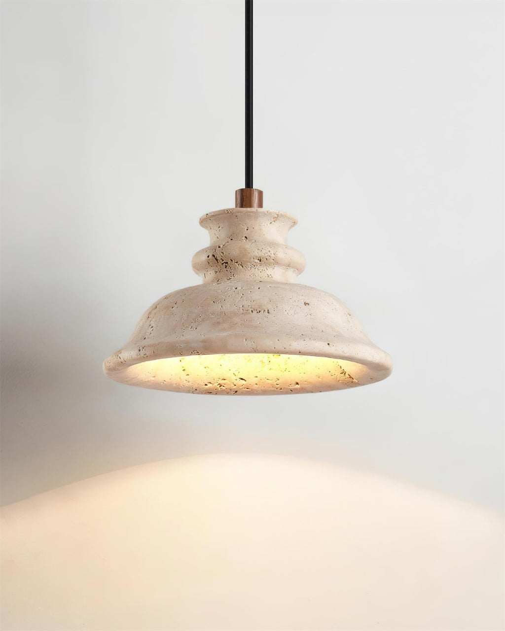 Ritta Pendant Lamp Sculpted Travertine Shade