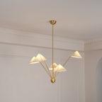 Lustra Chandelier Brass Curved Beige