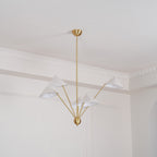 Lustra Chandelier Brass Curved Beige
