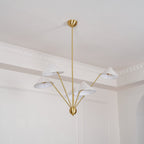 Lustra Chandelier Brass Curved Beige