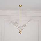 Lustra Chandelier Brass Curved Beige