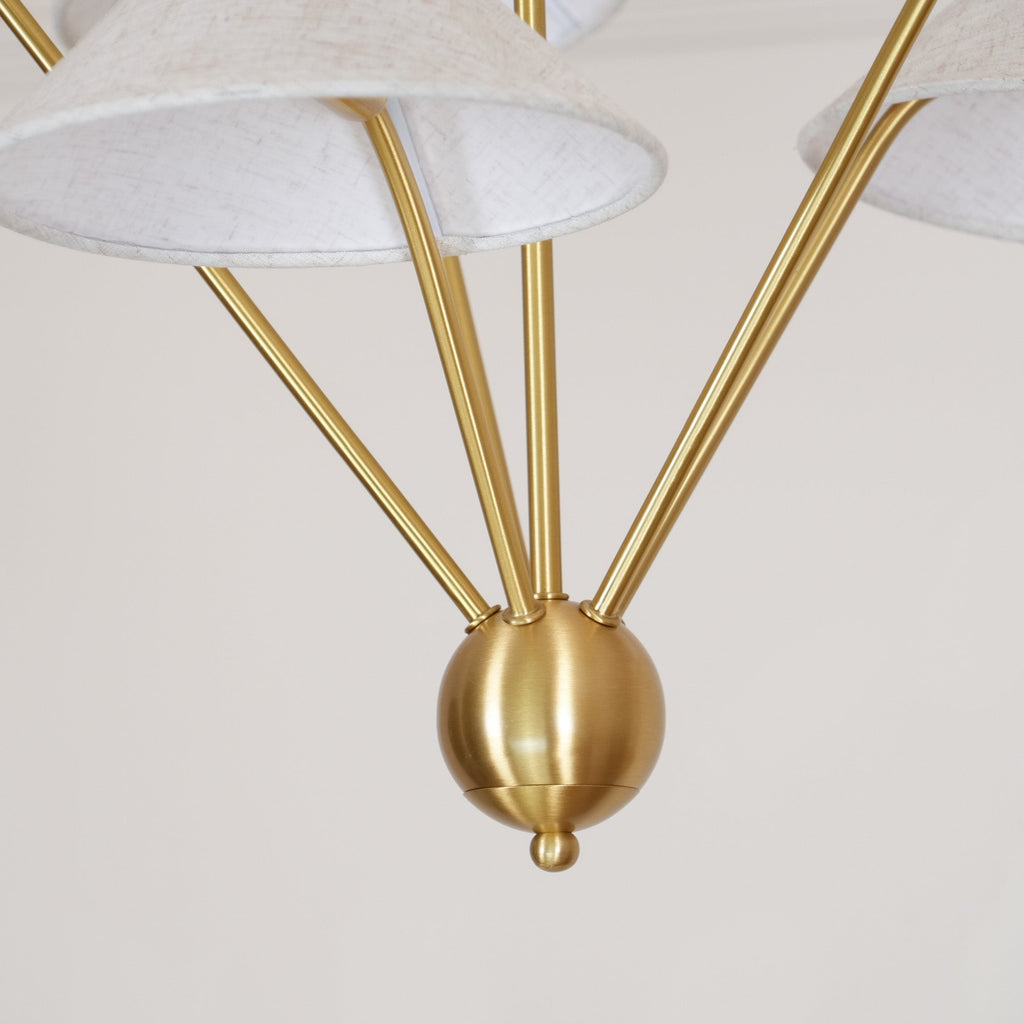 Lustra Chandelier Brass Curved Beige