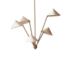 Lustra Chandelier Brass Curved Beige