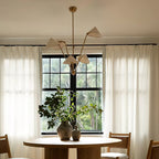 Lustra Chandelier Brass Curved Beige