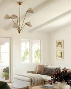 Lustra Chandelier Brass Curved Beige