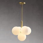 Chandelier Glass Globe Cluster Brass Frame Modern Minimalist Home