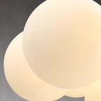 Chandelier Glass Globe Cluster Brass Frame Modern Minimalist Home